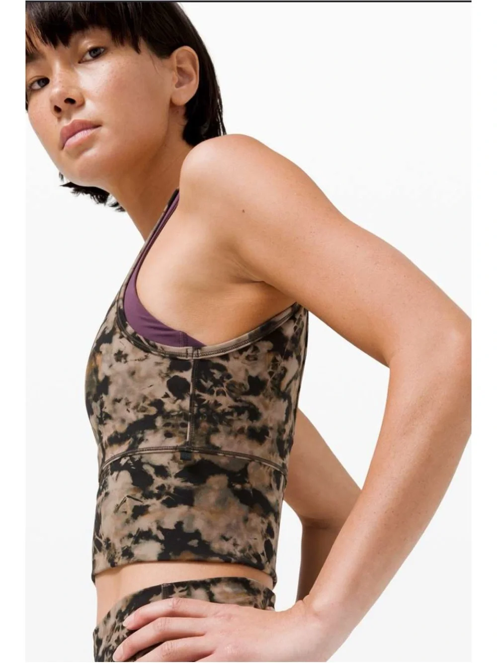 Lululemon Power Pivot Tank *Everlux  Dispersed Light Raw Linen Multi Size 4